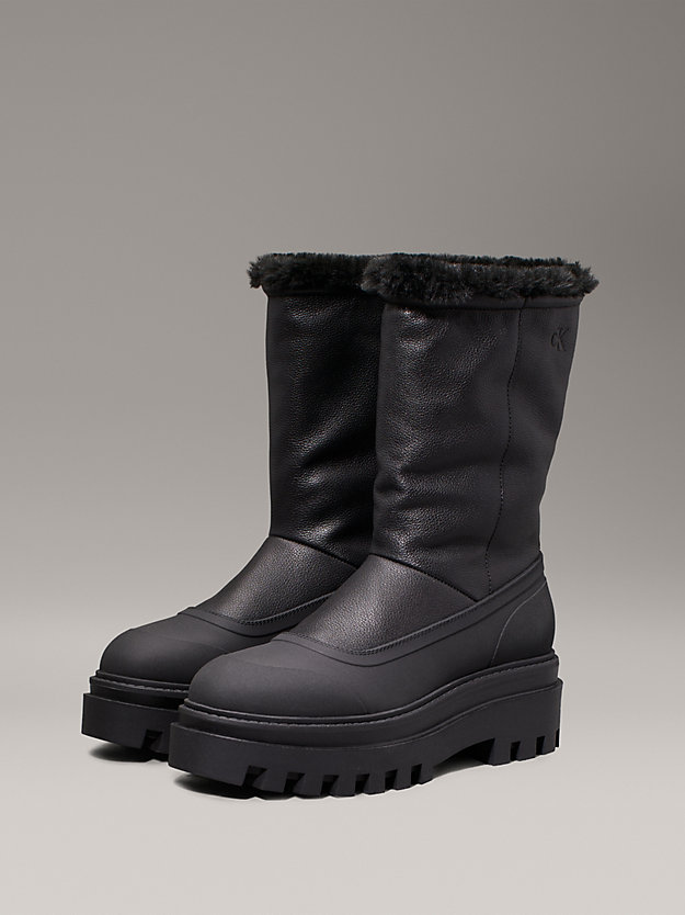 Leather Winter Platform Boots