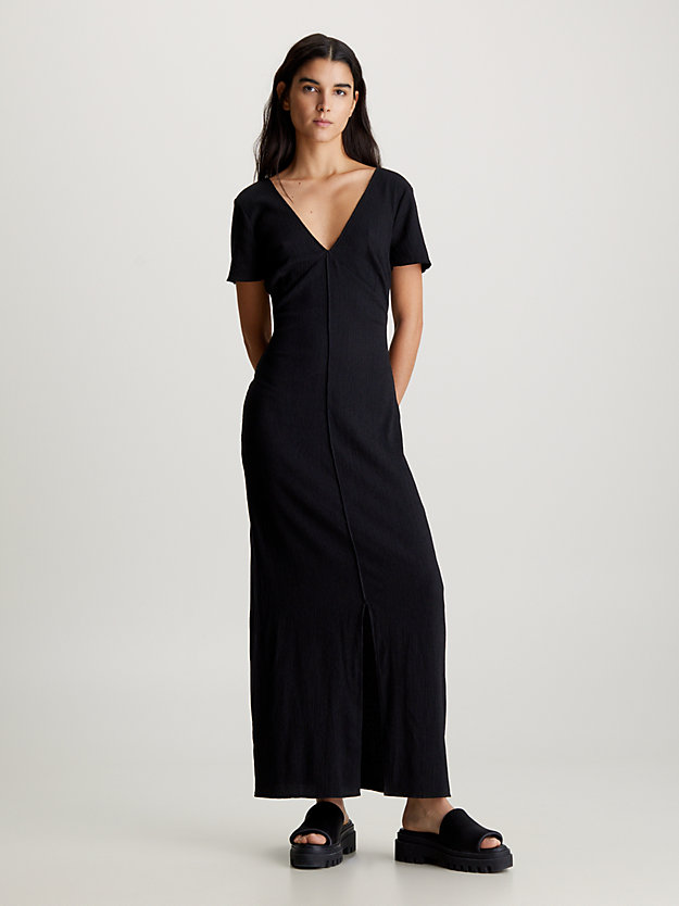 Crinkle Short Sleeve Maxi Dress