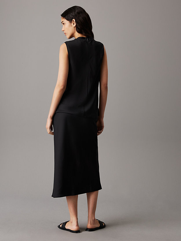 Slim Crepe Midi Skirt