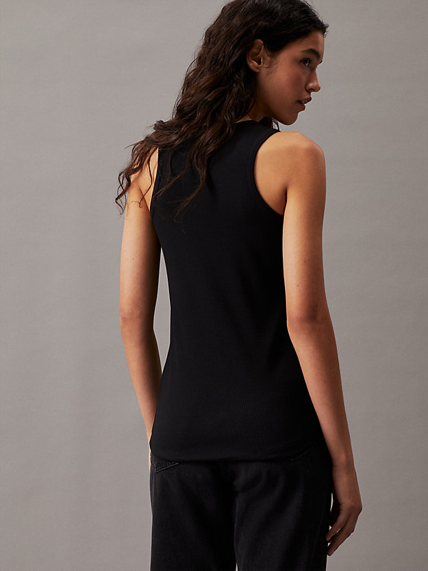 Slim Ribbed Buttoned Tank Top