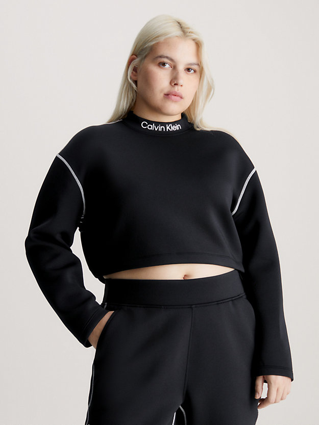Cropped Mock Neck Logo Top