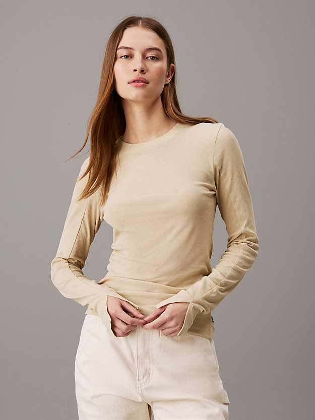 Sheer Knit Long Sleeve Top