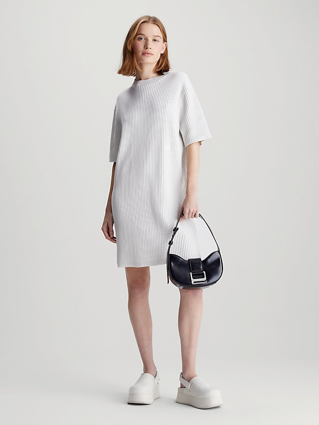 Relaxed Ribbed Cotton Jumper Dress