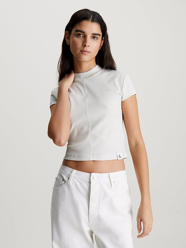 Slim Ribbed Short Sleeve Top
