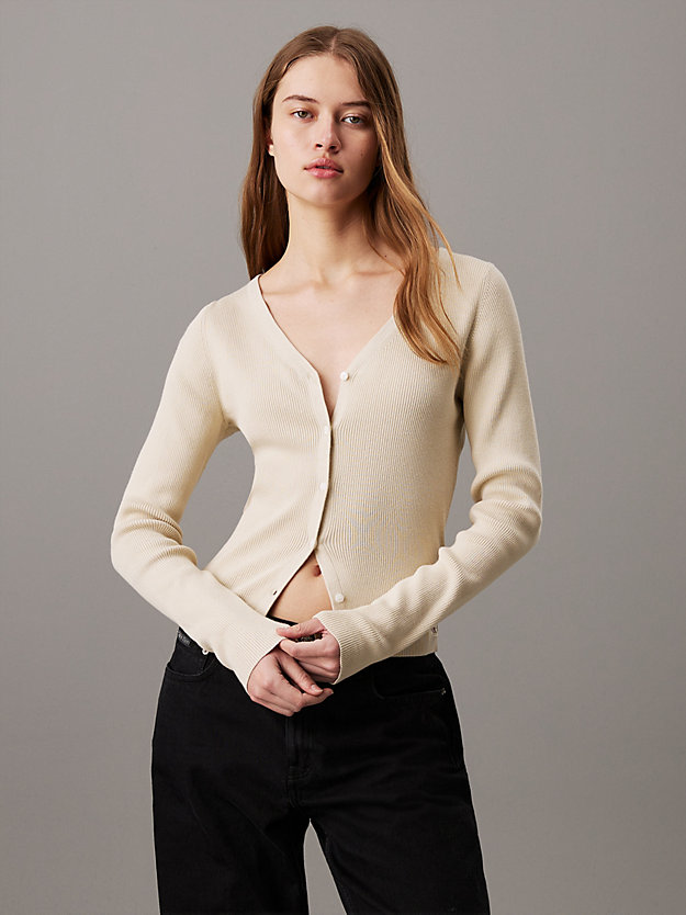 Slim Ribbed Cotton Cardigan