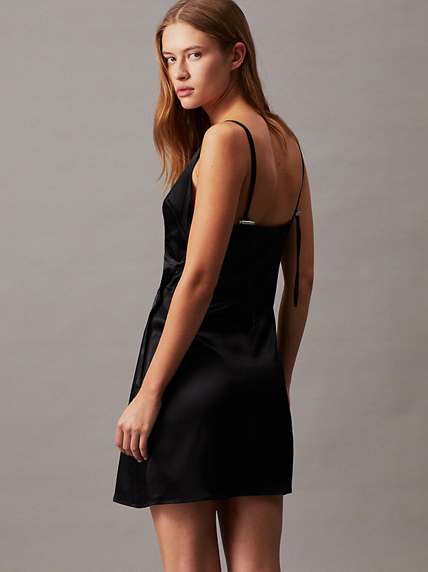 Satin Wrapover Slip Dress
