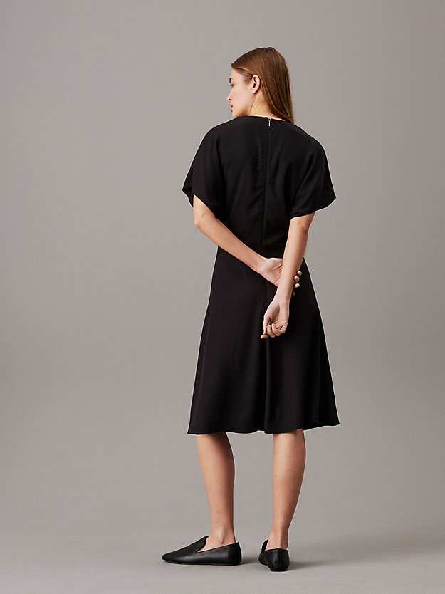 Viscose Twill Flared Dress