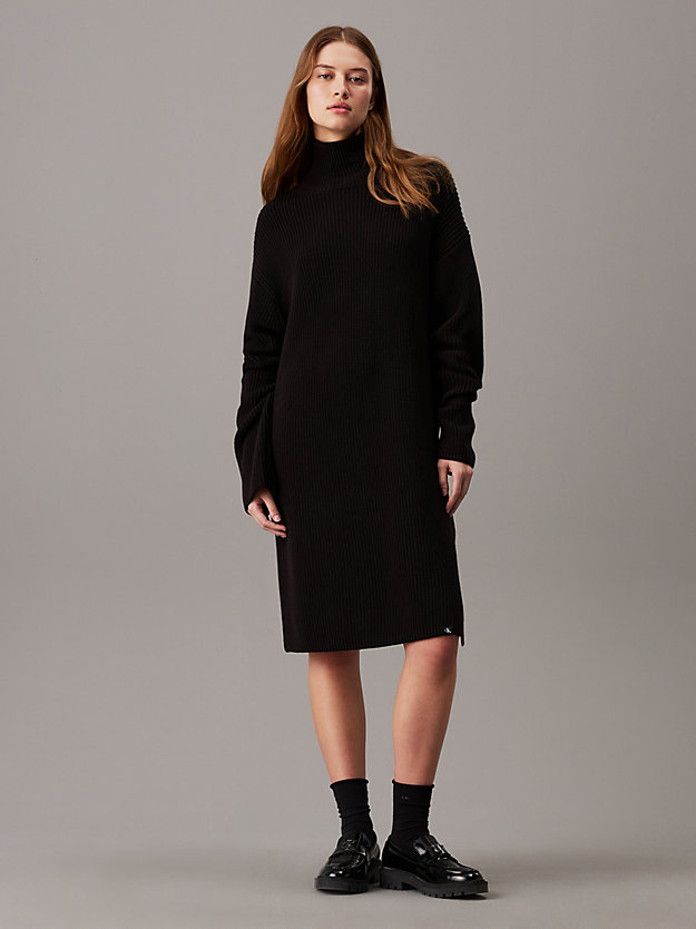 Relaxed Cotton Knit Jumper Dress