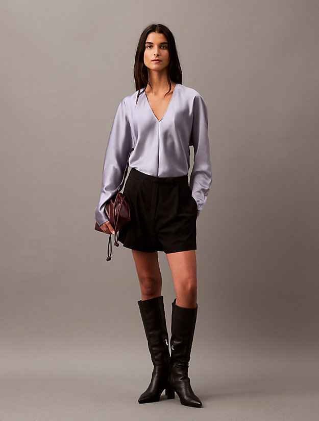 Satin V-Neck Blouse