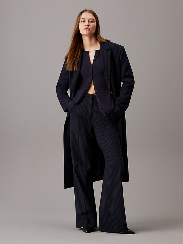 Oversized Pinstripe Tailored Coat