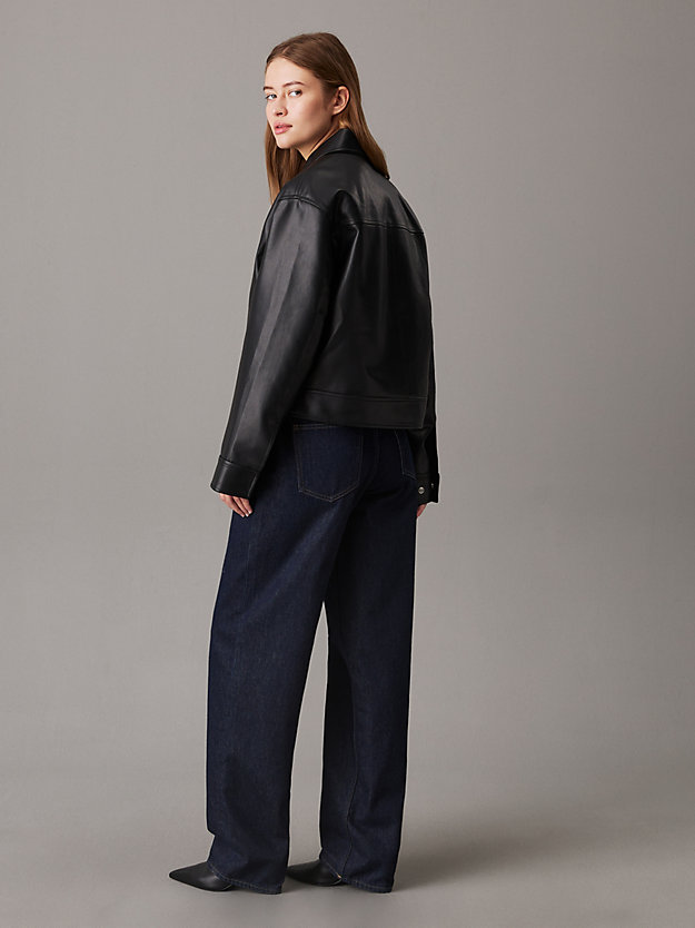 Faux Leather Zip Up Jacket