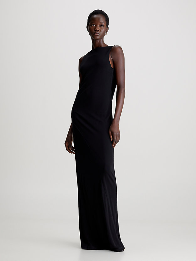 Slim Open Back Maxi Dress