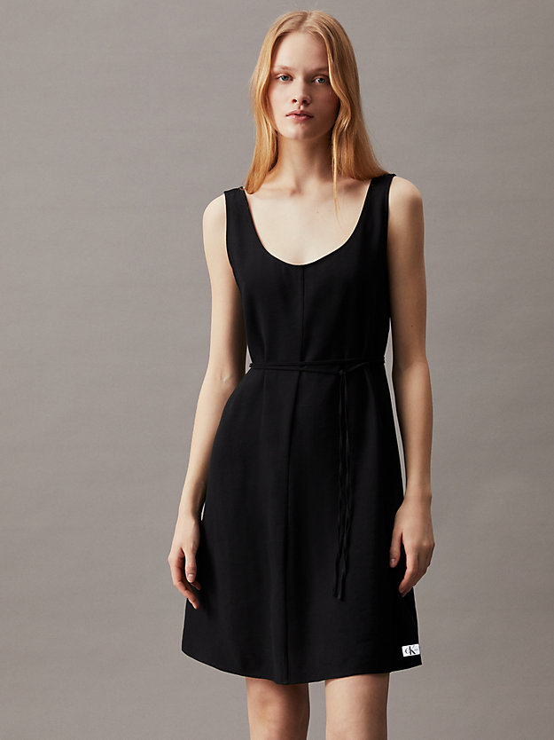 Soft Twill Tie Waist Dress