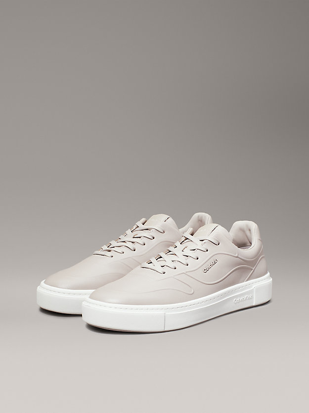 Pearlised Leather Trainers