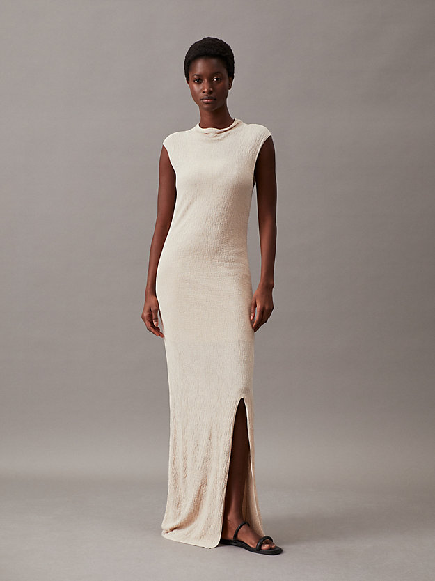 Slim Crinkle Viscose Shift Dress