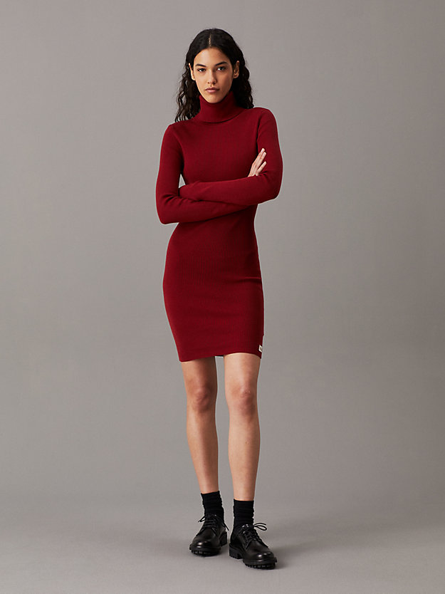 Slim Ribbed Cotton Jumper Dress
