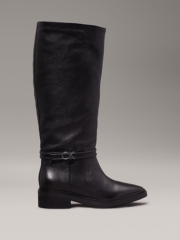 Leather Heeled Knee Boots