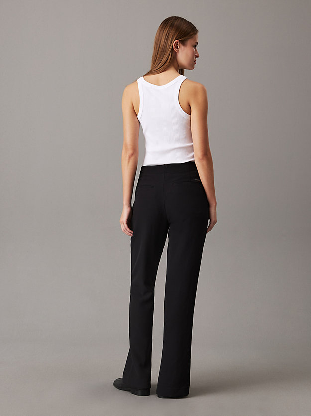 Slim Crepe Split Hem Trousers