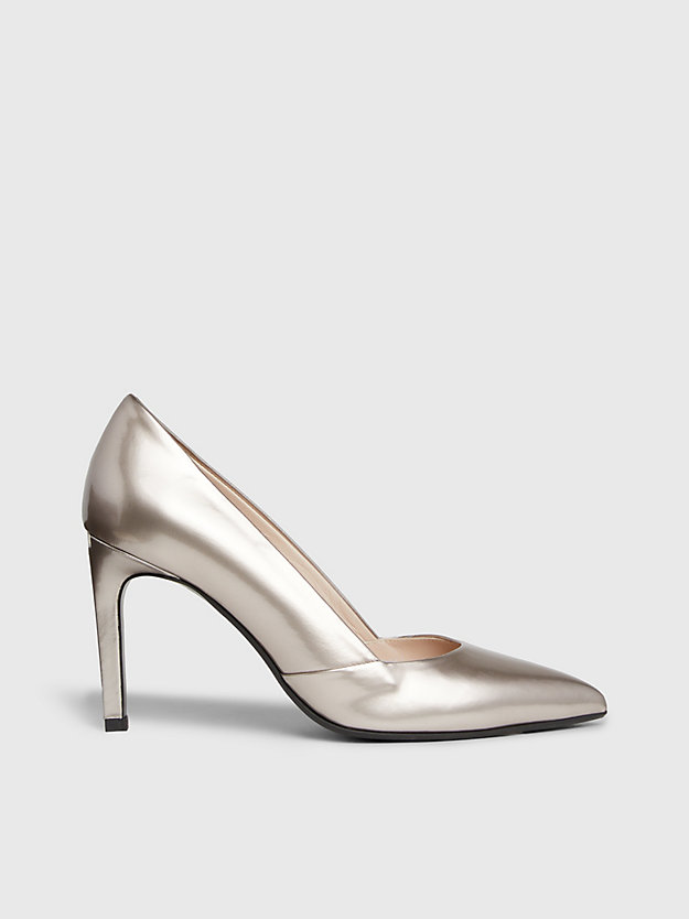 Metallic Leather Stiletto Pumps