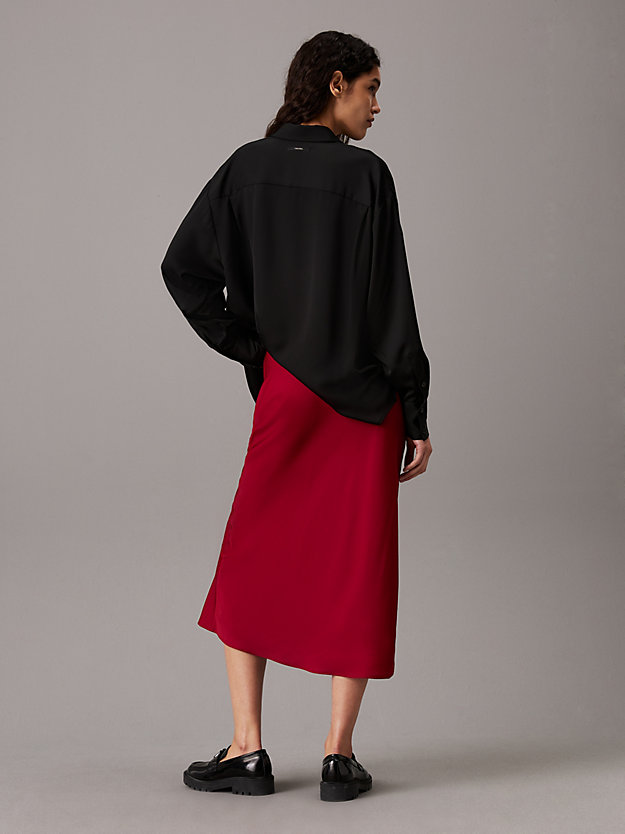 Slim Crepe Midi Skirt