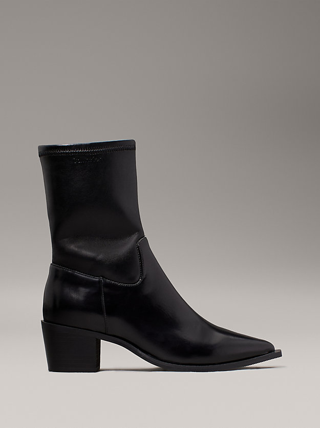 Leather Stretch Cowboy Boots