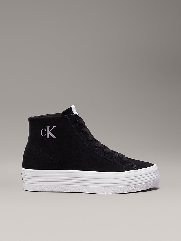 Suede Platform High-Top Trainers