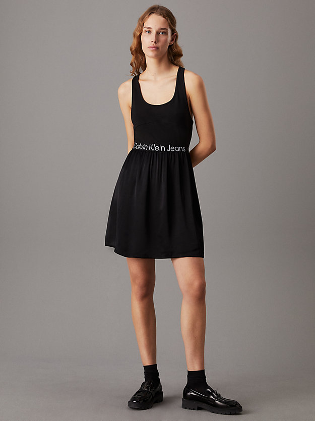 Cut out Logo Tape Mini Dress