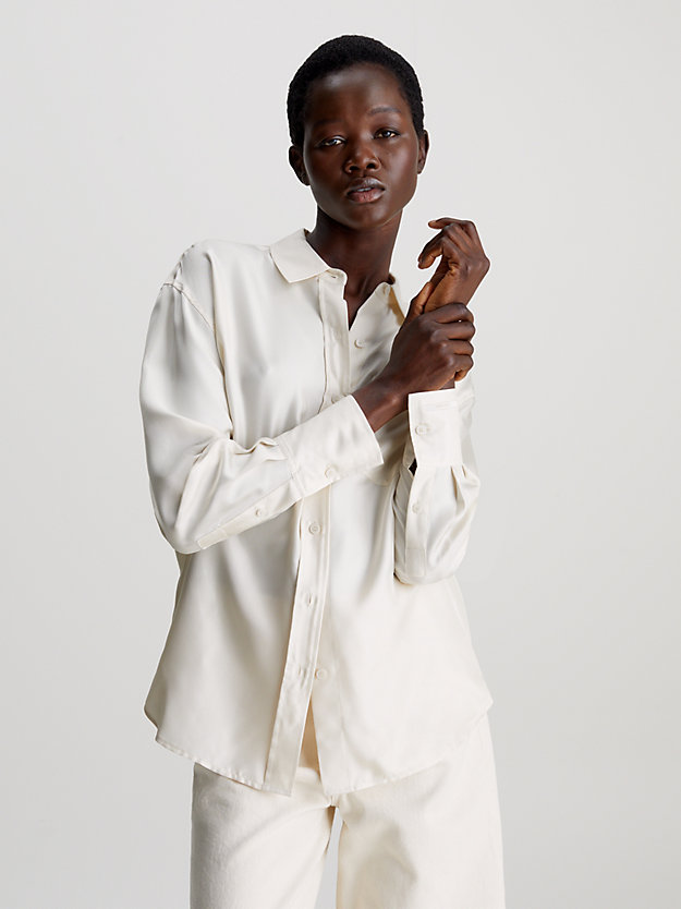 Relaxed Silk Split Back Shirt