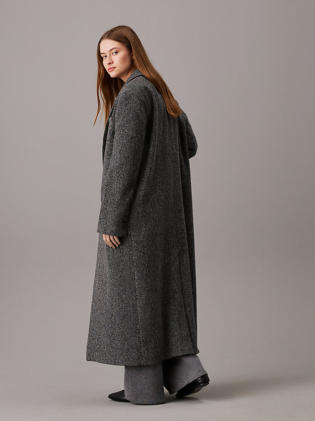 Oversized Wool Herringbone Coat
