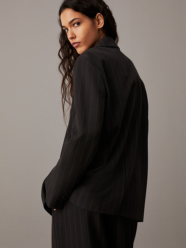 Soft Crepe Pinstripe Blazer