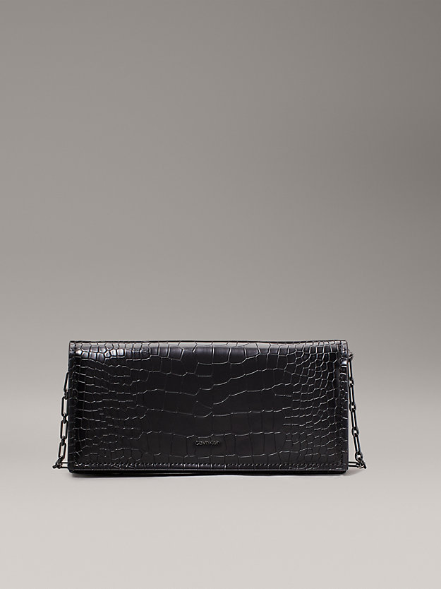 Mini Croc Effect Crossbody Bag