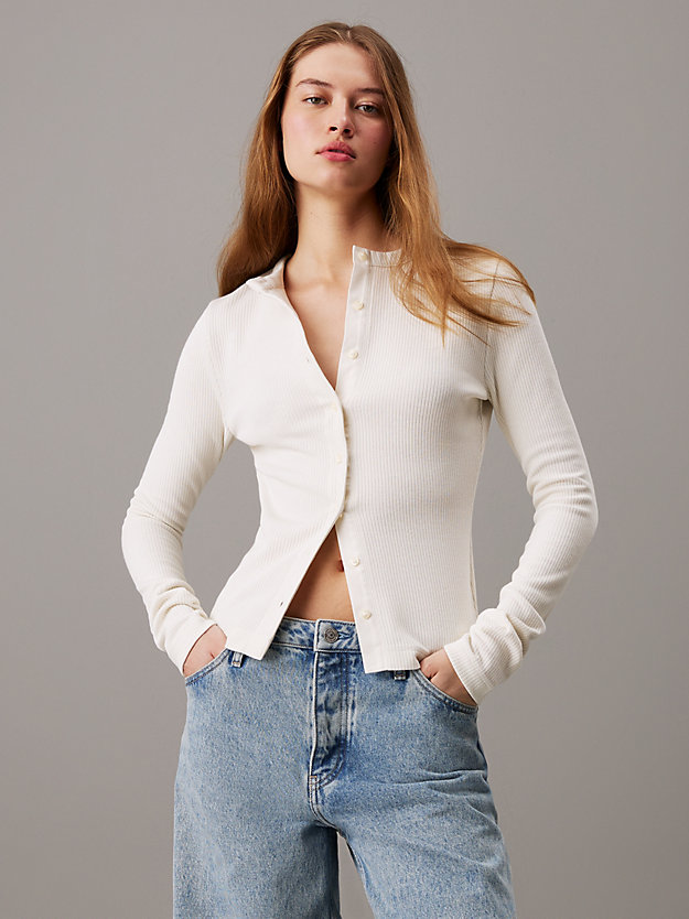 Slim Ribbed Cotton Cardigan