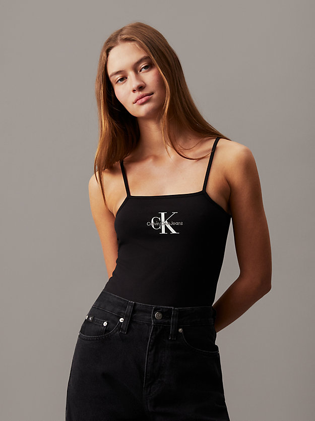 Cotton Stretch Monogram Bodysuit