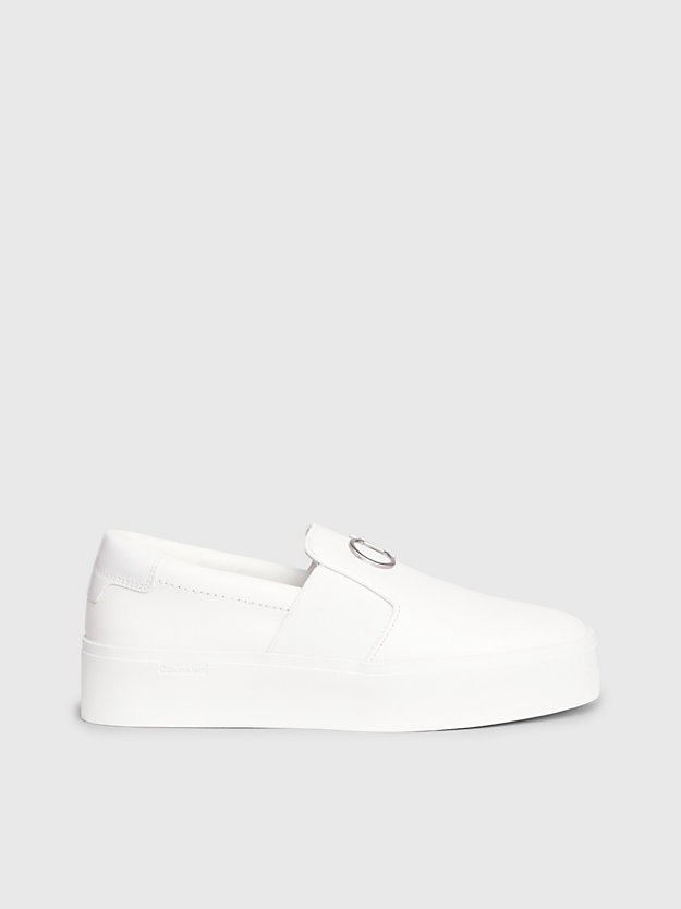 Leather Platform Slip-On Shoes