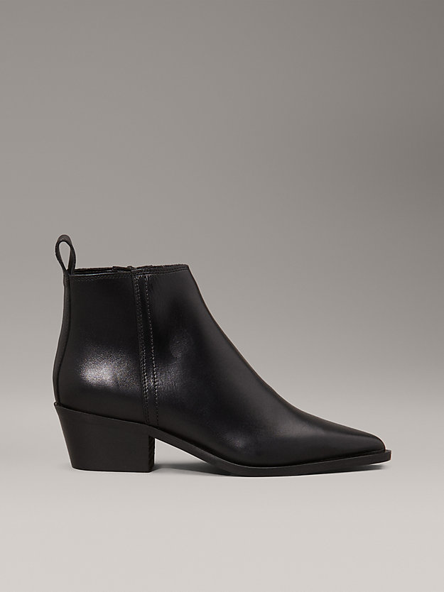 Leather Cowboy Ankle Boots
