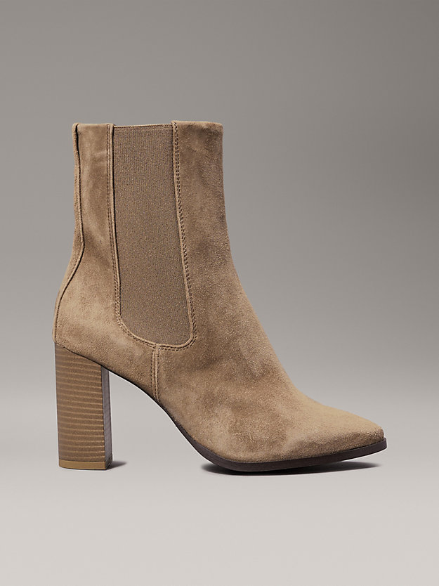 Suede Heeled Chelsea Boots