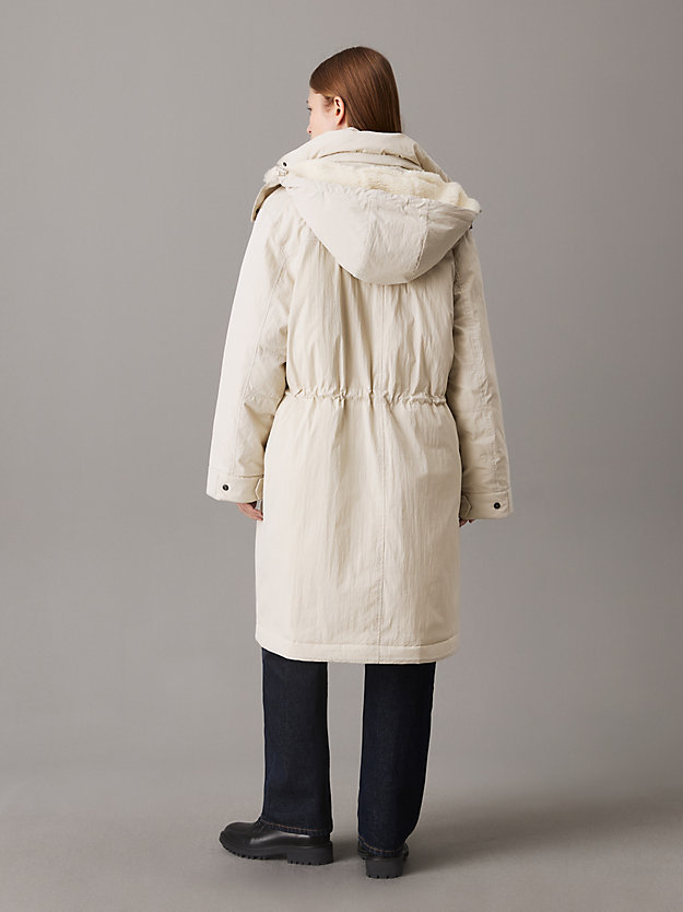 Cotton Nylon Padded Parka Coat