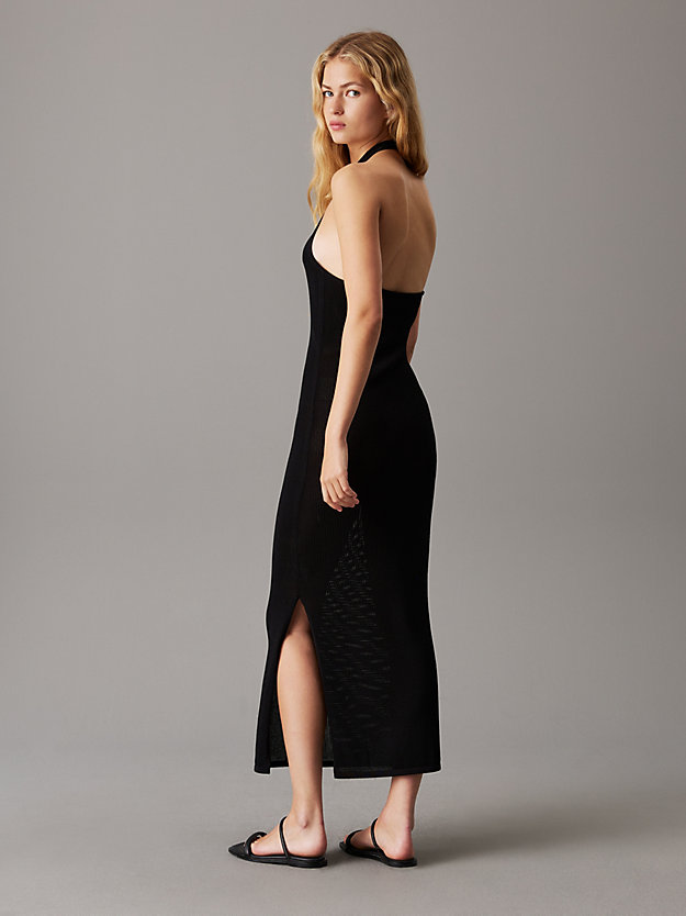 Stretch Knit Halter Neck Dress