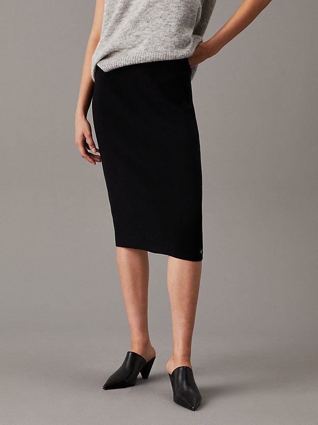 Cotton Knit Pencil Skirt