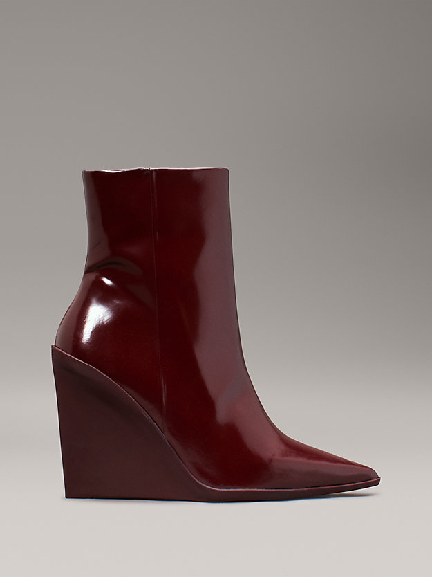 Leather Wedge Ankle Boots