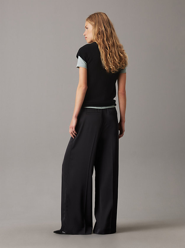 Straight Technical Satin Trousers