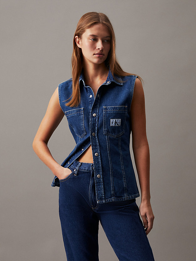 Sleeveless Denim Shirt