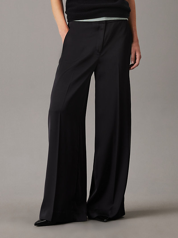 Straight Technical Satin Trousers