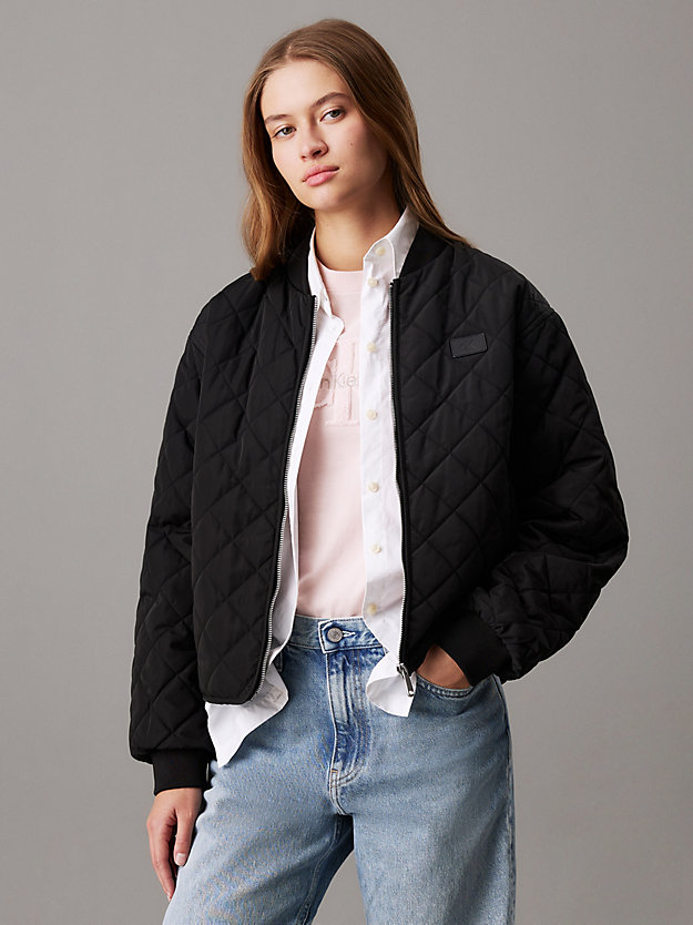 Relaxed Quilted Bomber Jacket