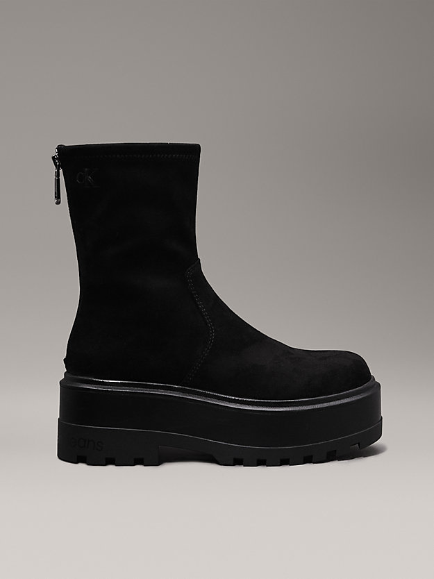 Faux Suede Platform Boots