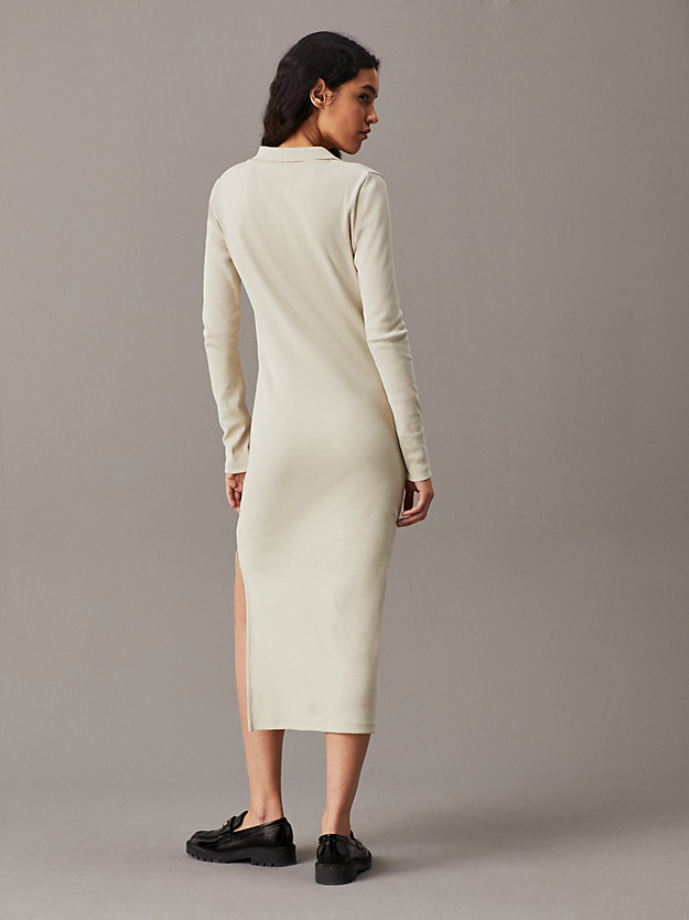 Long Ribbed Cotton Polo Dress