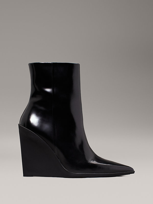 Leather Wedge Ankle Boots