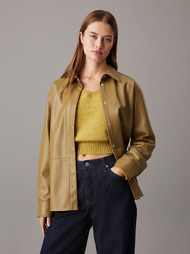 Faux Leather Shirt