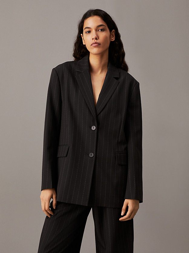 Soft Crepe Pinstripe Blazer