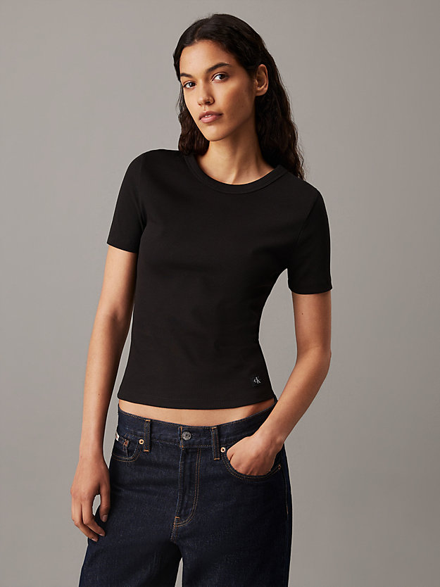 Slim Ribbed Cotton T-shirt